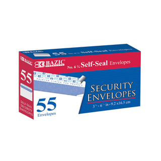 #6 3/4 Self-Seal Security Envelopes (55/Pack) 24 Pack
