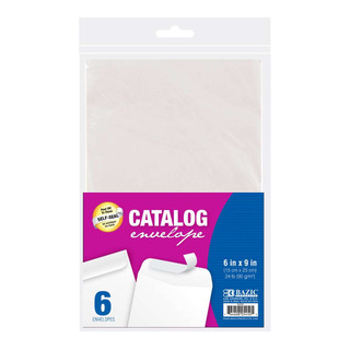 6" x 9" Self-Seal White Catalog Envelope (6/Pack) 48 Pack 222892