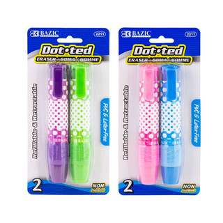 Dotted Retractable Stick Erasers (2/Pack) 24 Pack 222918