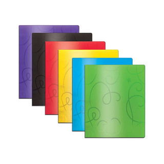 Swirl Embossed 2-Pocket Poly Portfolio 48 Pack 222944