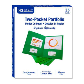 Premium Green Color 2-Pocket Portfolio (25/Box) 5 Pack 222962