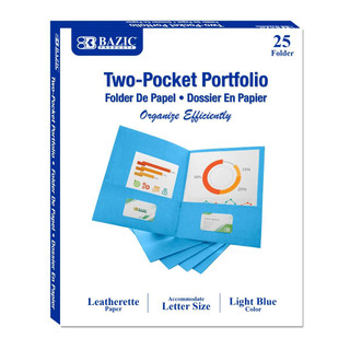 Premium Light Blue Color 2-Pocket Portfolio (25/Box) 5 Pack 222964