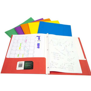 Asst. Color 2-Pocket Portfolios w/ 3-Prong Fastener 100 Pack 222980