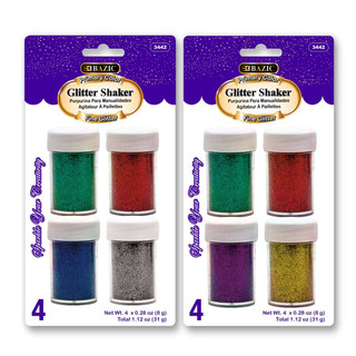 0.28 oz (8g) 4 Primary Color Glitter Shaker 24 Pack 223046