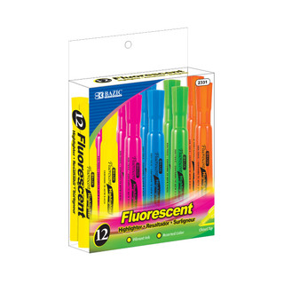 Desk Style Fluorescent Highlighter (12/Box) 12 Packs