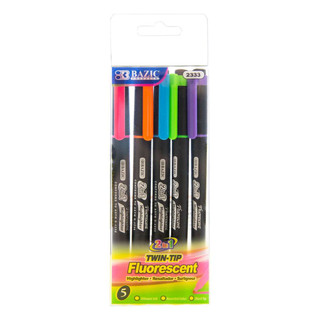 Double Tip Fluorescent Highlighter (5/Pack) 24 Pack 223134