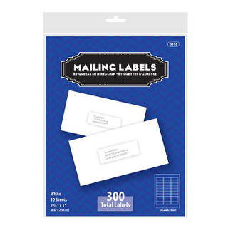 1" x 2 5/8" White Address Labels (300/Pack) 24 Pack 223218
