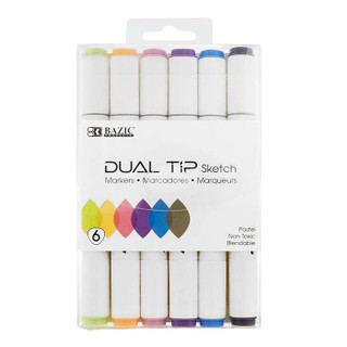 6 Pastel Colors Dual Tip Sketch Markers 12 Packs 223294 6 Pastel Colors Dual Tip Sketch Markers 12 Packs 223294
