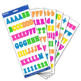1" MULTICOLOR ALPHABET & NUMBERS STICKERS (346/Pack) 24 Pack 223228