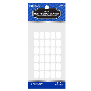 1/2" x 3/4" White Multipurpose Label (510/Pack) 24 Pack 223192