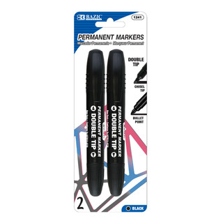 Black Double-Tip Permanent Markers (2/Pack) 24 Pack