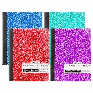 W/R 100 Ct. Assorted Color Marble Composition Book 48 Pack 223478