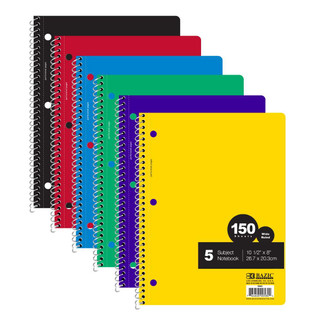 W/R 150 Ct. 5-Subject Spiral Notebook 24 Pack 223516