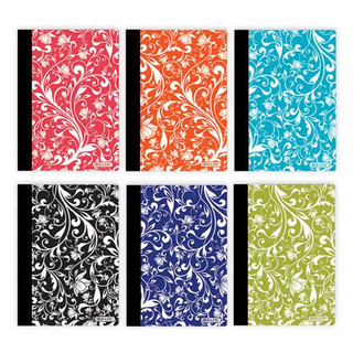 80 Ct. 5" x 7" Floral Poly Cover Personal Composition Book 48 Pack 223550