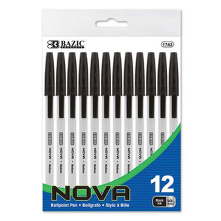 Nova Black Color Stick Pen (12/Pack) 24 Pack 223852