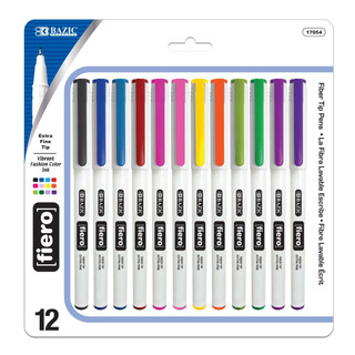 12 Color Fiero Fiber Tip Fineliner Pen 12 Packs 223900