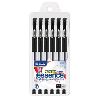 Essence Black Gel Pen w/ Cushion Grip (6/Pack) 24 Pack 223906