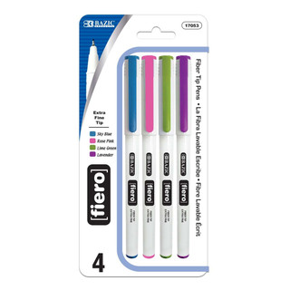 Fiero Fancy Color Fiber Tip Fineliner Pen (4/Pack) 223898