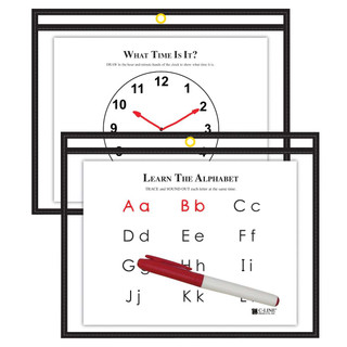 Reusable Dry Erase Pocket-Neon Red-9 x 12-Box of 30 198165 Reusable Dry Erase Pocket-Neon Red-9 x 12-Box of 30 198165