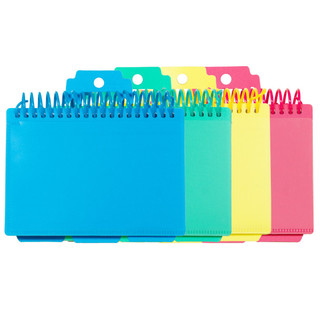 Spiral bound index card notebook with tabs, 3 x 5, assorted, PACK of 24