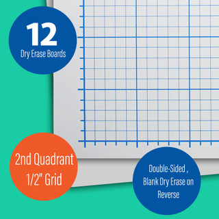Quadrant Grid Dry Erase Lap Boards - Class Set of 12_1