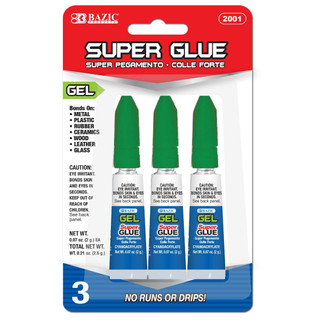 0.07 oz (2g) Super Glue Gel (3/Pack) 24 packs 222294