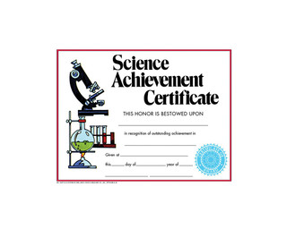 Science Achievement Certificate - Pack of 30 - 220932