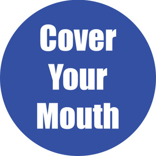 Anti-Slip Floor Stickers, 11" Circle, Cover Your Mouth Blue, 5 Pack 