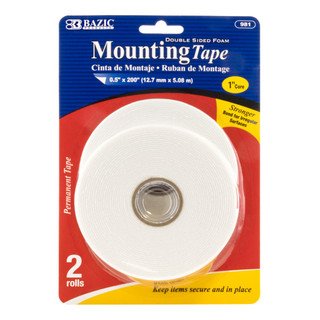 0.5" X 200" Double Sided Foam Mounting Tape (2/Pack) 24 Packs - 224394
