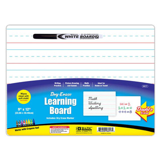 9" X 12" Double Sided Dry Erase Learning Board w/ Marker 24 Packs - 224530 224530