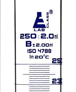 Graduated Cylinder, 250ml - Class B - Blue Graduations, Round Base - 224974 224974
