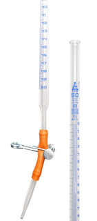 Burette, 50ml - Class B, DIN ISO 385, Borosilicate Glass with Pinch Clip, 0.10ml Graduations - 224990 224990