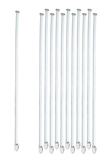 10PK Glass Stirring Rods, 7.9" - Spade & Button Ends, 6mm Diameter - 224766 224766