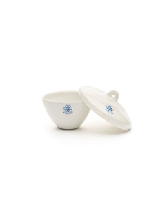 PORCELAIN CRUCIBLE, WIDE FORM, WITH COVER, 50ML, PK/6 228430