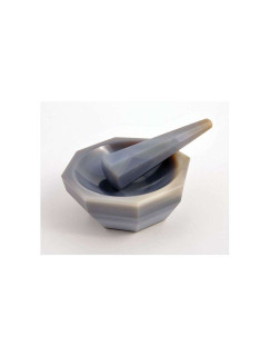 MORTAR & PESTLE SET, AGATE STONE, MORTAR OD 2.0" 228758