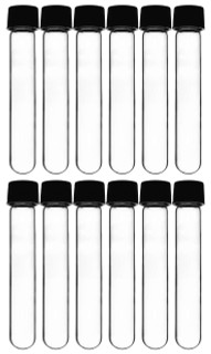 Culture Tube with Screw Cap, 30mL, 12/PK - 25x100mm - Round Bottom - Borosilicate Glass 225098