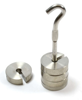Eisco Labs Stainless Steel Mass and Hanger Set - 4 Slotted 50g Weights and Hanger, Total 250g 225324 Eisco Labs Stainless Steel Mass and Hanger Set - 4 Slotted 50g Weights and Hanger, Total 250g 225324