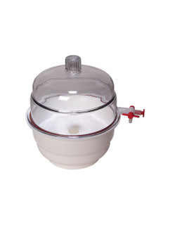 DESICCATOR, VACUUM, WHITE BASE, PP/PC, 8" 231010