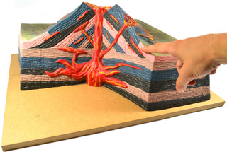 Active Volcano Model, 17 Inch - with Cut Away View - Table Top - Eisco Labs 225854