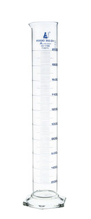 Graduated Cylinder, 2000ml - Class A - Blue Graduations, Hexagonal Base 225702