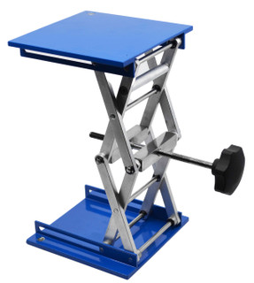 Laboratory and Fabrication Scissor Jack, Extendable with Hand Crank - Full Extension: 10.5 Inches - Rust-Resistant Aluminum - Premium Quality - Eisco Labs 225694