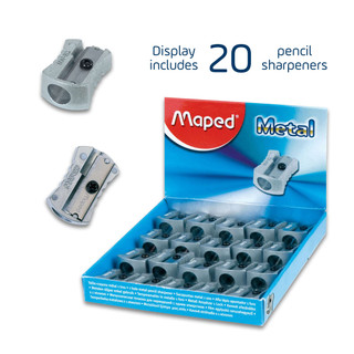 Classic 1-Hole Compact Metal Pencil Sharpener Display x20, 80 displays with 20 each . 232660