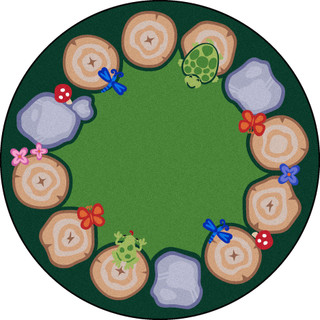 Stumped 7'7" Round area rug in color Multi 235310