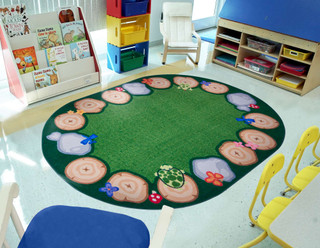 Stumped 7'8" x 10'9" Oval area rug in color Multi 235245