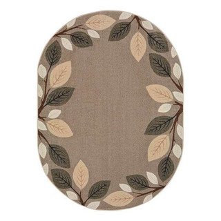 Breezy Branches 7'8" x 10'9" Oval area rug in color Neutral 235235