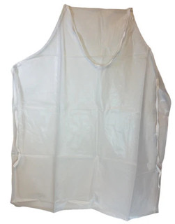 Vinyl Apron, 27 inches width by 42 inches length. With reinforced tie strings. Vinyl Apron, 27 inches width by 42 inches length. With reinforced tie strings.