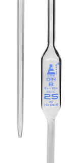 25ml Class B Bulb Pipette - Blue Color Code, Blue Graduations, Borosilicate Glass_main
