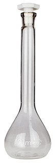 Volumetric Flask with Plastic Stopper, 100ml Capacity