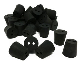 Rubber Stoppers, Size 3, 2-Hole. Pack 1-Pound