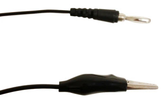 Connector Cords, 24 in., Banana End, Alligator End, Pack of 12 Black Cords